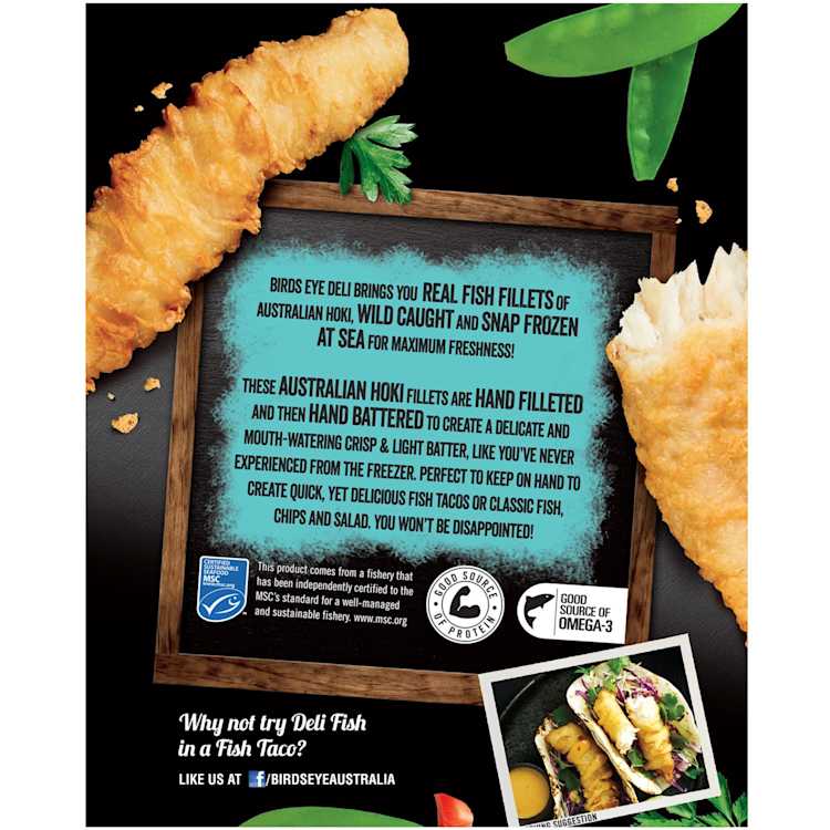Birds Eye Deli Hoki Fillets Lightly Battered