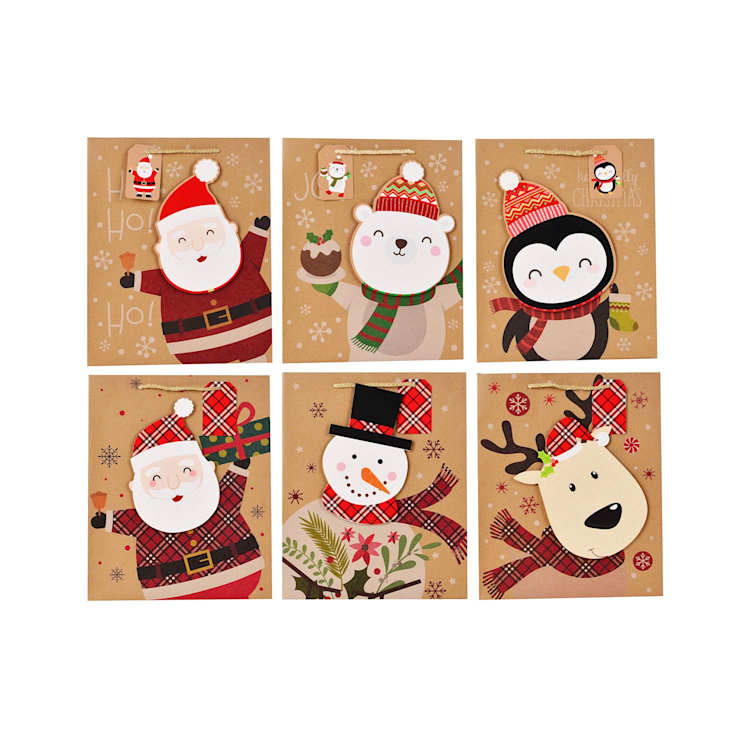 Christmas Kraft Medium Giftbag