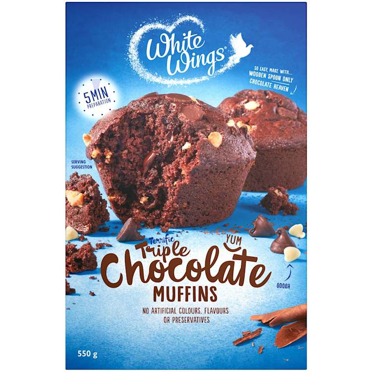 White Wings Muffin Mix Triple Chocolate