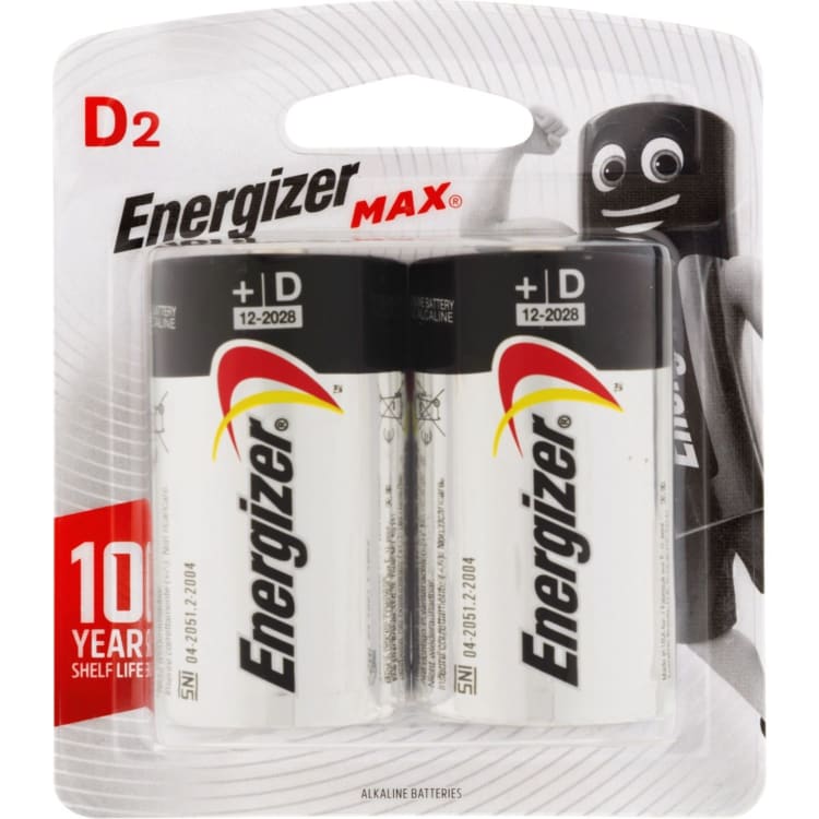Energizer MAX D Alkaline Batteries
