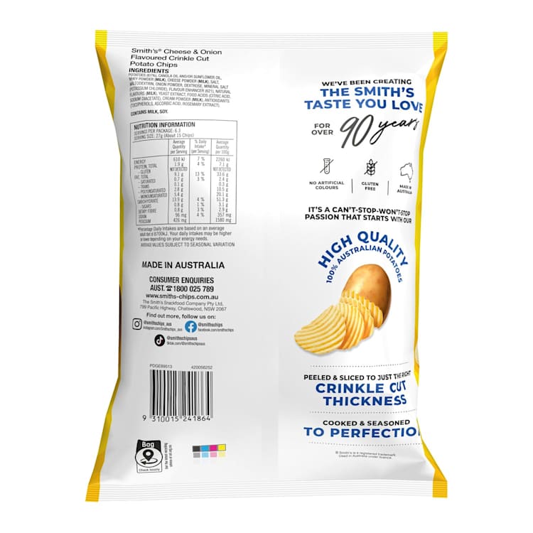 Smith's Crinkle Cut Cheese & Onion Potato Chips