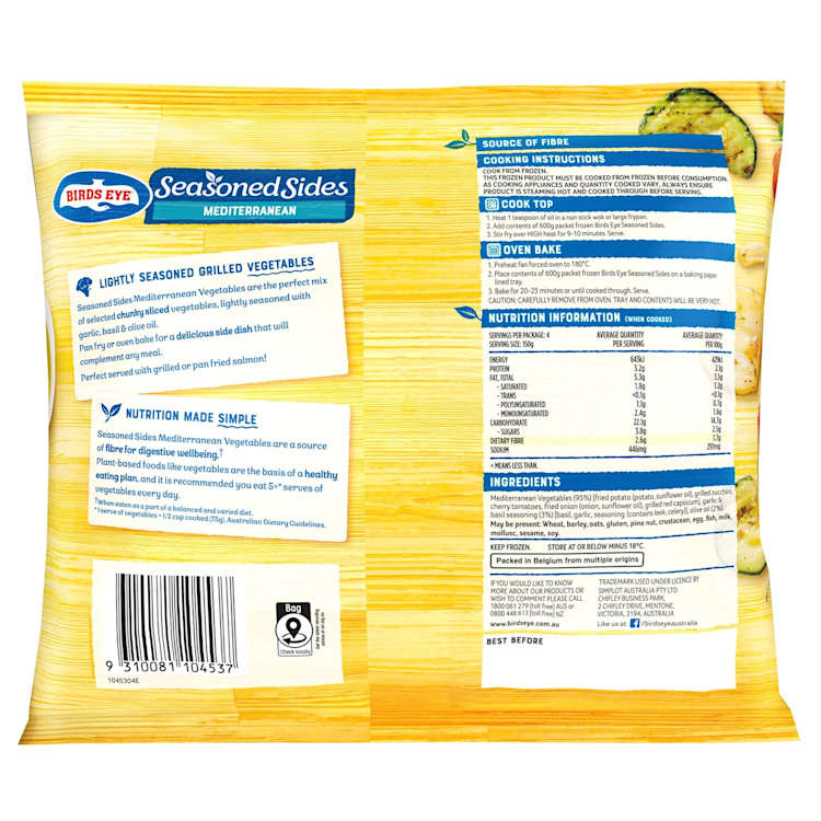 Birds Eye Seasoned Sides Mediterranean Mix