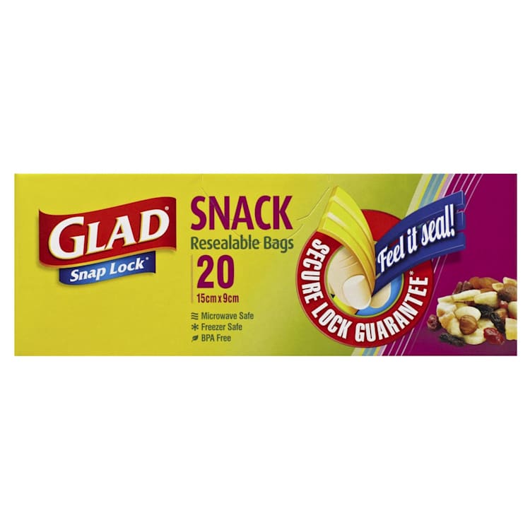 Glad Snaplock Snack Resealable Bags