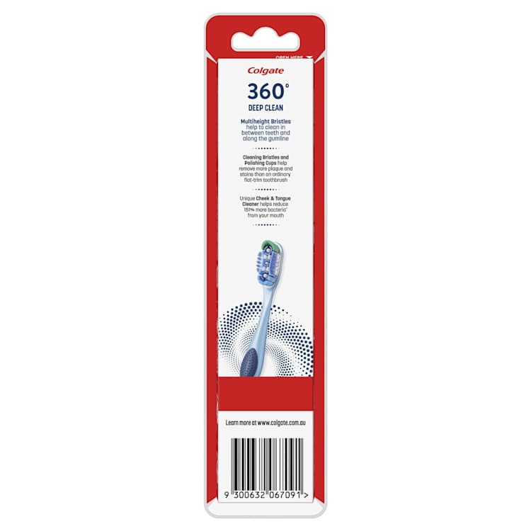 Colgate 360 Degrees Whole Mouth Clean Compact Head Toothbrush Medium