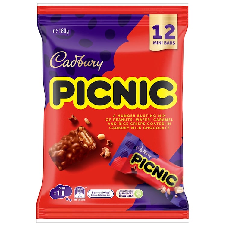 Cadbury Picnic Chocolate Sharepack 180g