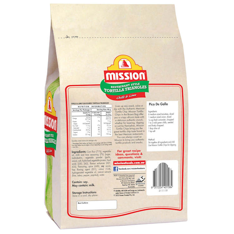 Mission Corn Chips Chilli & Lime