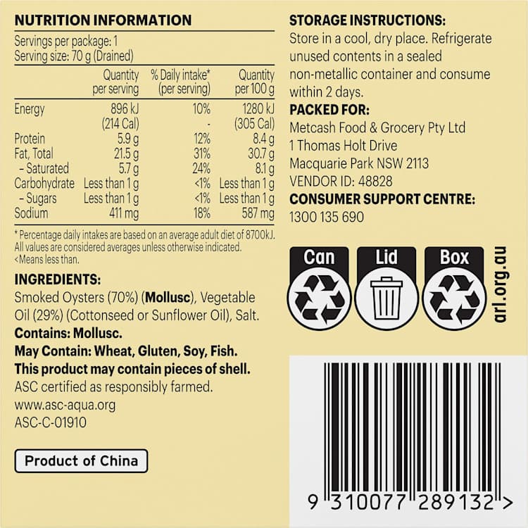 Black & Gold Smoked Oysters