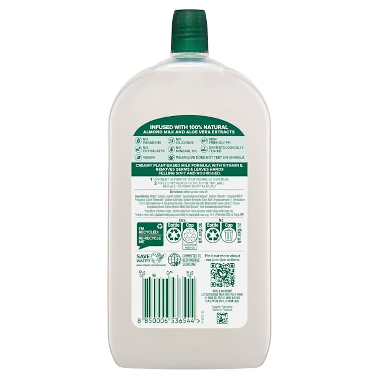 Palmolive Naturals Liquid Hand Wash Soap Aloe Vera & Chamomile with Moisturising Milk Refill & Save Recyclable