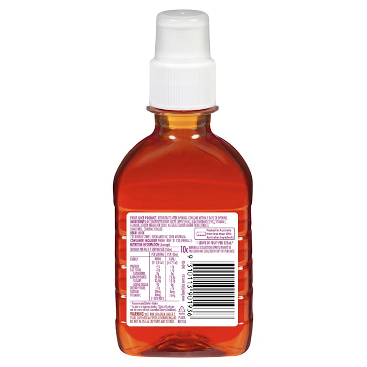 Berri Apple Blackcurrant Juice Pop Top