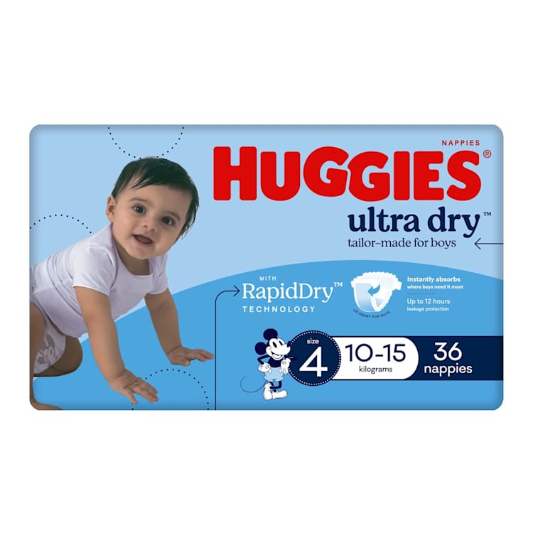 Huggies Ultra Dry Nappies Boys Size 4 (10-15kg)