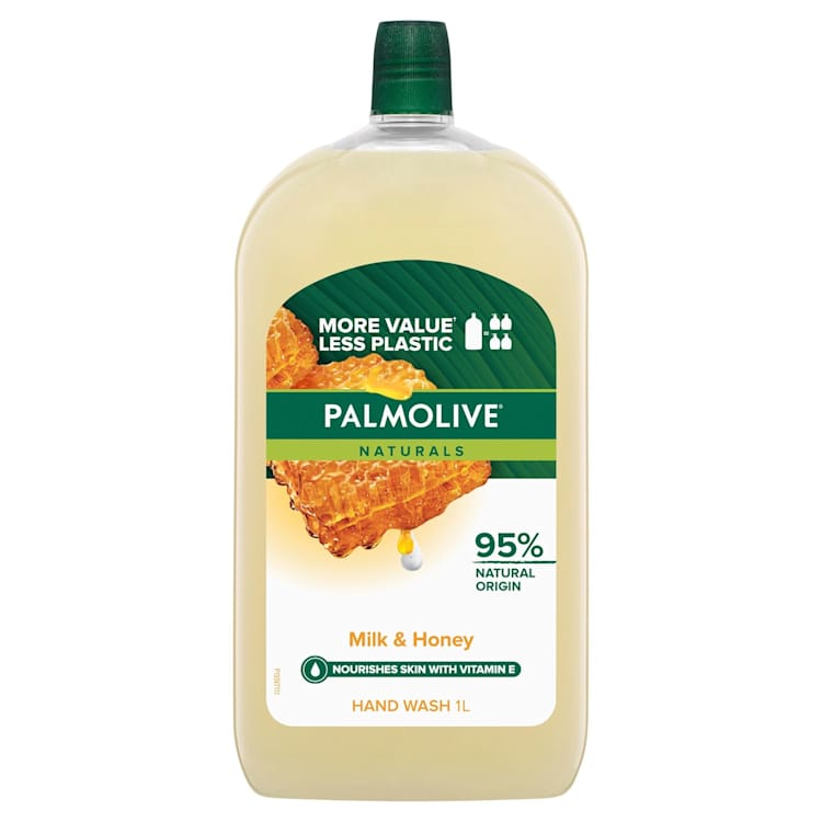 Palmolive Naturals Liquid Hand Wash Soap Milk & Honey with Moisturising Milk Refill & Save 0% Parabens Recyclable