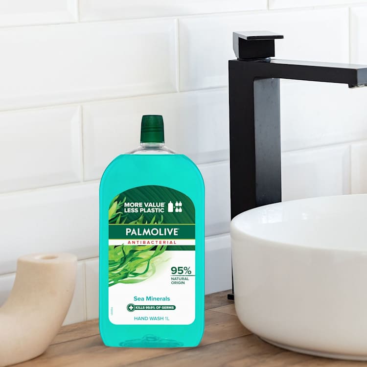 Palmolive Antibacterial Liquid Hand Wash Soap Sea Minerals Refill & Save