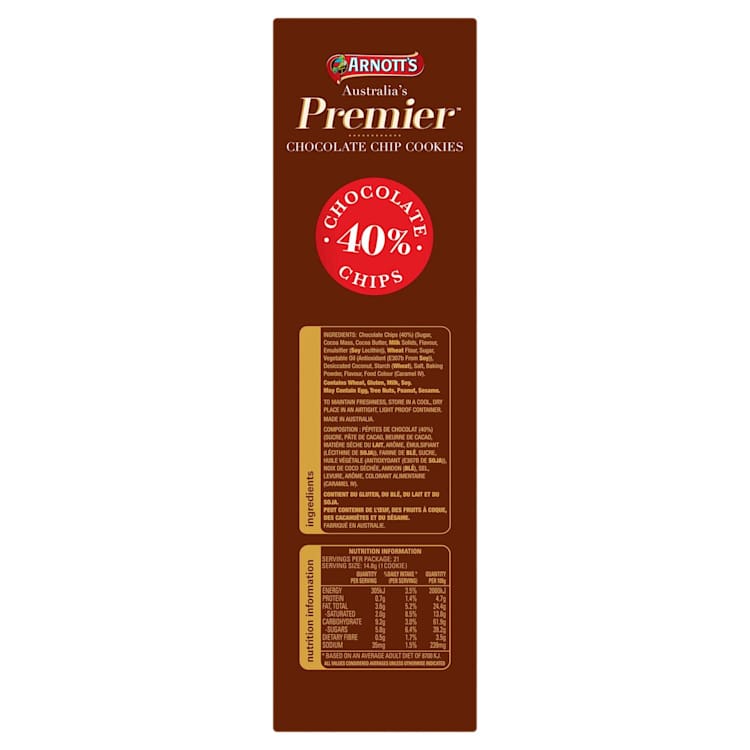 Arnott's Premier Cookies Chocolate Chip
