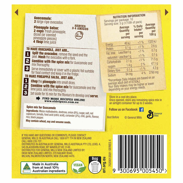 Old El Paso Guacamole Spice Mix