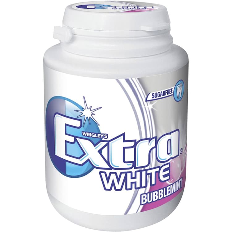 Extra White Bubblemint Chewing Gum Sugar Free Bottle