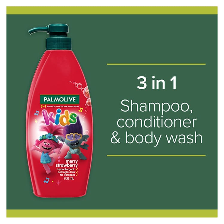 Palmolive Kids 3 In 1 Bodywash Shampoo & Conditioner Strawberry