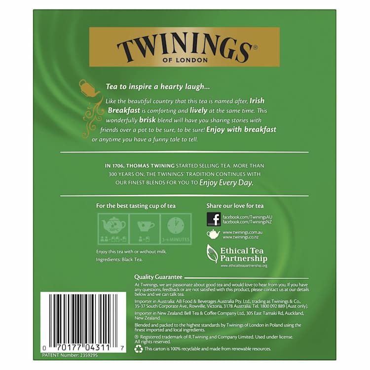 Twinings Irish Breakfast Tea Bags