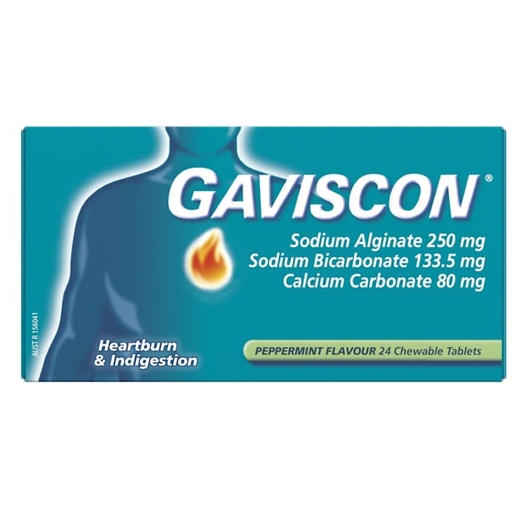 Gaviscon Chewable Tablets Peppermint Heartburn & Indigestion Relief