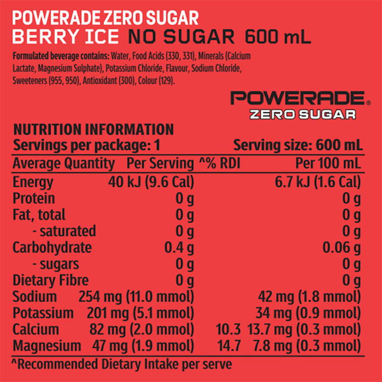 Powerade Berry Ice Zero Sports Drink Sipper Cap