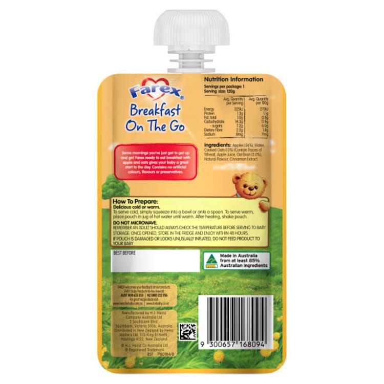 Farex Breakfast On The Go Apple & Oatmeal 6+ Months