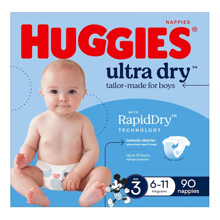 Huggies Ultra Dry Nappies Boys Size 3 (6-11kg)