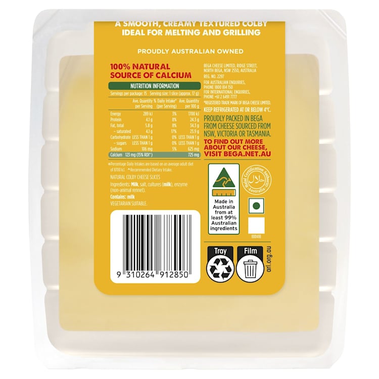 Bega Easy Melt Colby Natural Cheese Slices