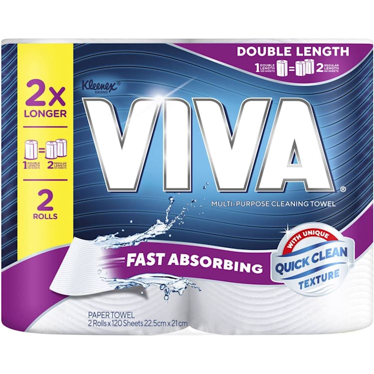 Viva With Bamboo Fibre Paper Towel, Double Length, Multi-Use