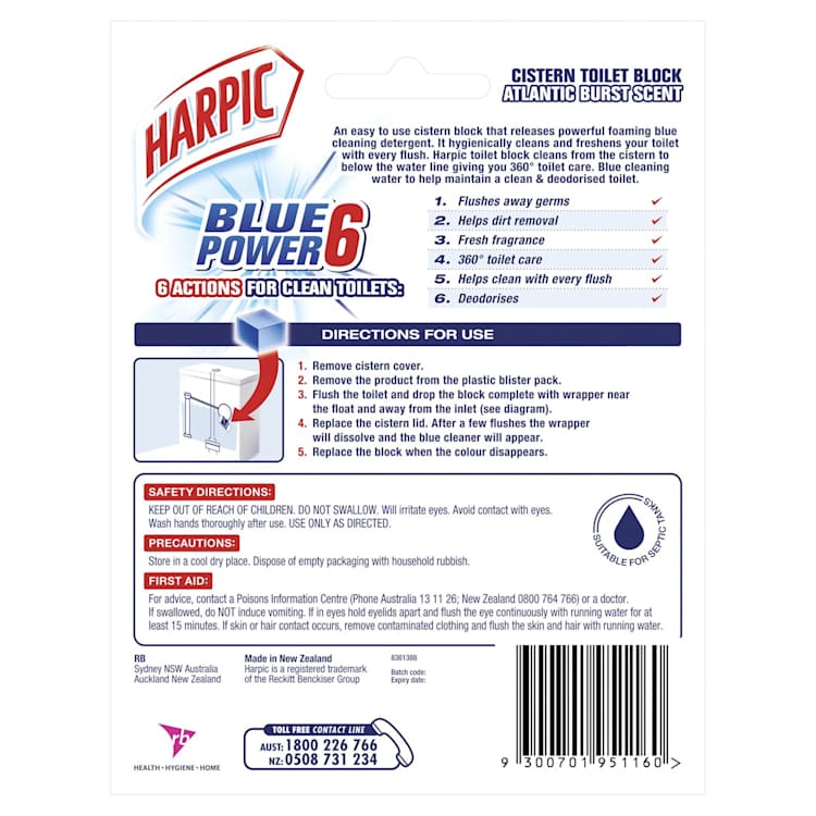 Harpic Blue Toilet Cleaner Block In Cistern