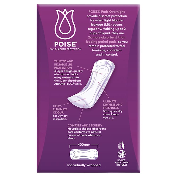 Poise Incontinence Pads Overnight Absorbency