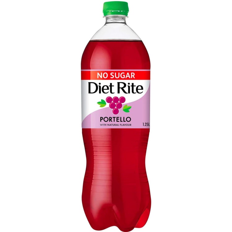 Diet Rite Soft Drink Grape Portello