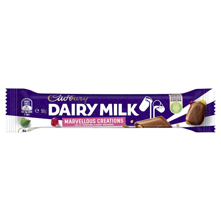 Cadbury Dairy Milk Marvellous Creations Jelly Popping Candy & Beanies Milk Chocolate Bar