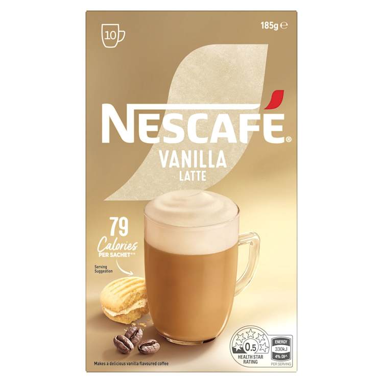 Nescafe Coffee Mixer Sachets Latte Vanilla