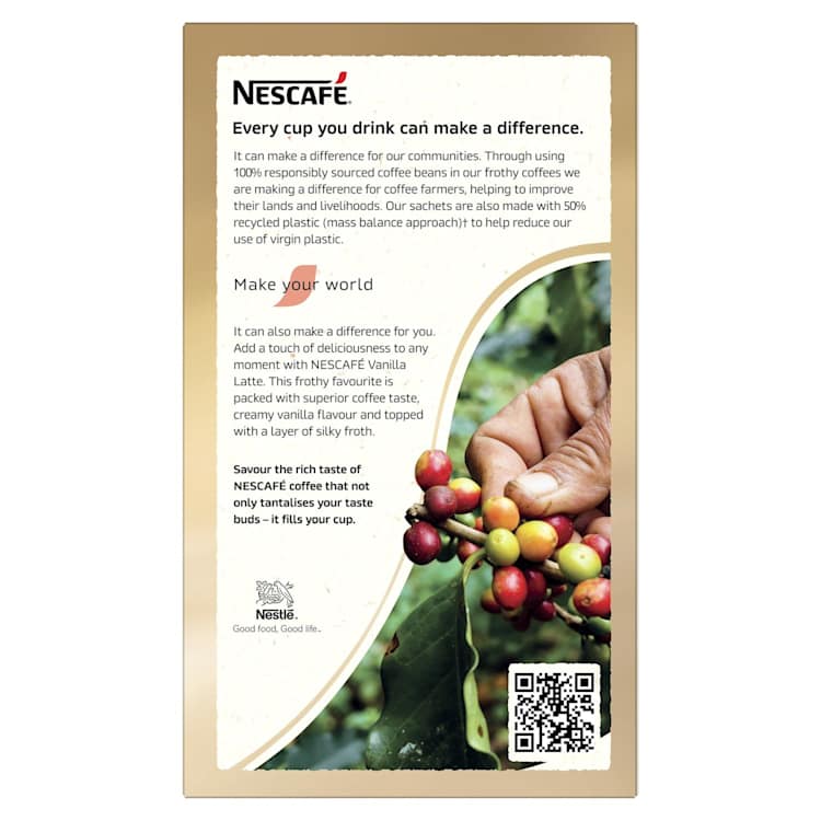 Nescafe Coffee Mixer Sachets Latte Vanilla