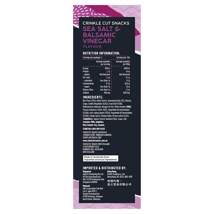 Fantastic Delites Snacks Sea Salt & Balsamic Vinegar