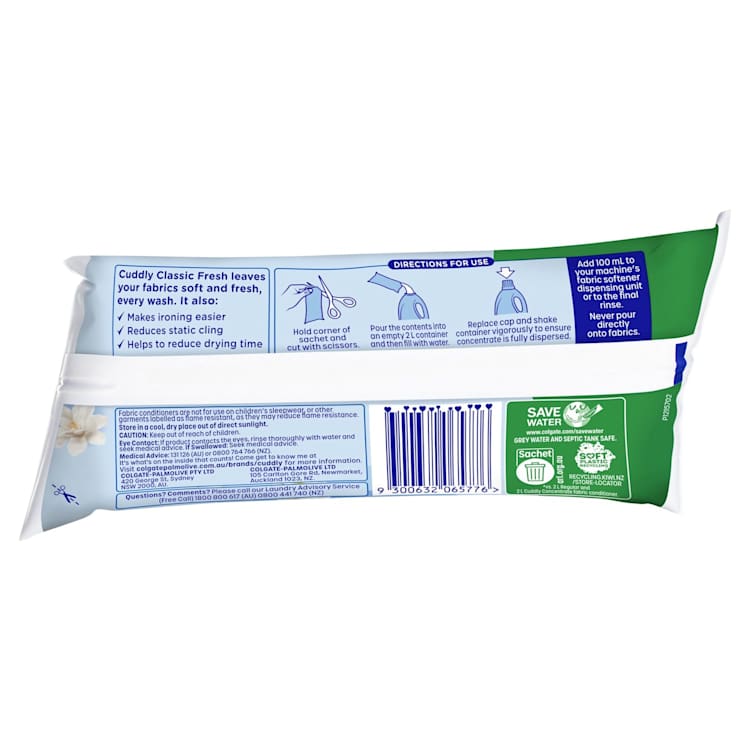 Cuddly Fabric Softener Refill Sachet Classic Fresh