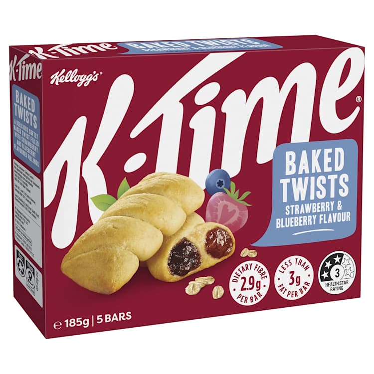 Kellogg's K-Time Baked Twists Strawberry & Blueberry Flavour