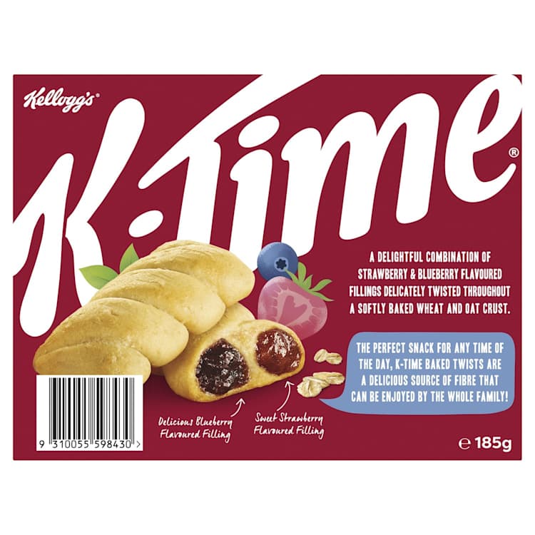 Kellogg's K-Time Baked Twists Strawberry & Blueberry Flavour