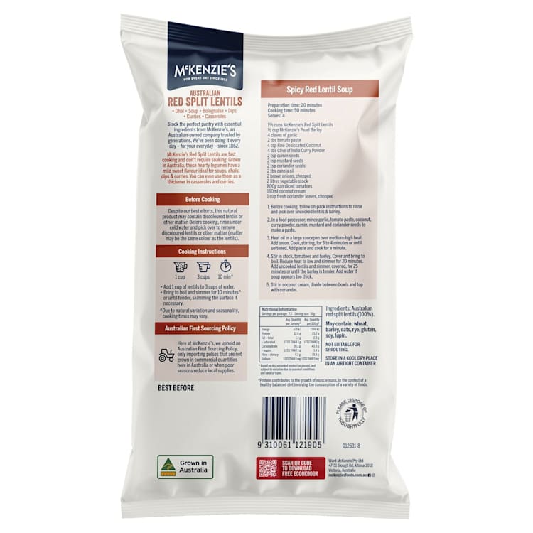 McKenzie's Lentils Red