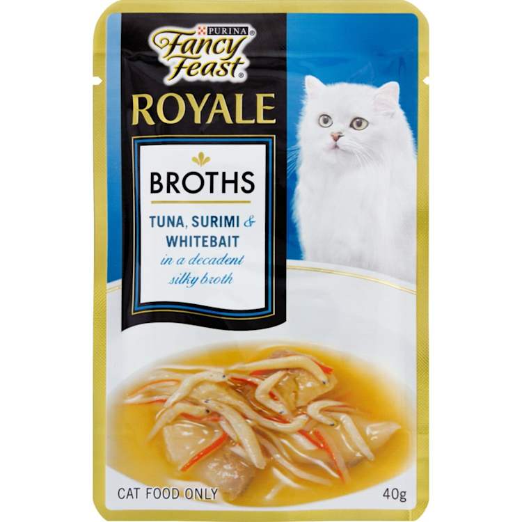 Fancy Feast Royale Broths Tuna Surimi Whitebait