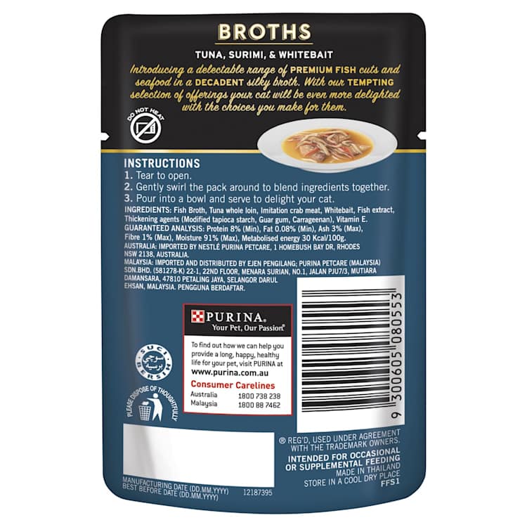 Fancy Feast Royale Broths Tuna, Surimi & Whitebait