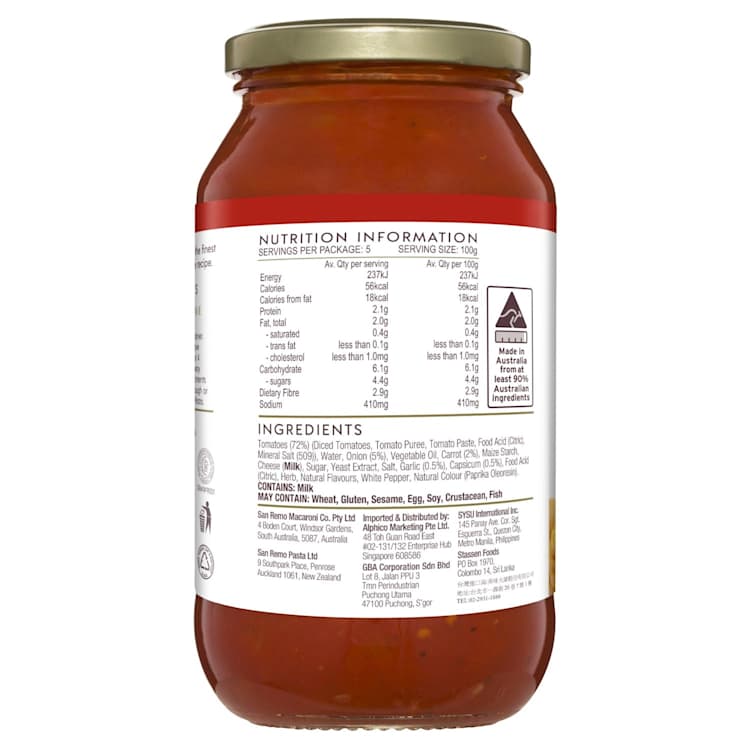 San Remo Bolognese Pasta Sauce