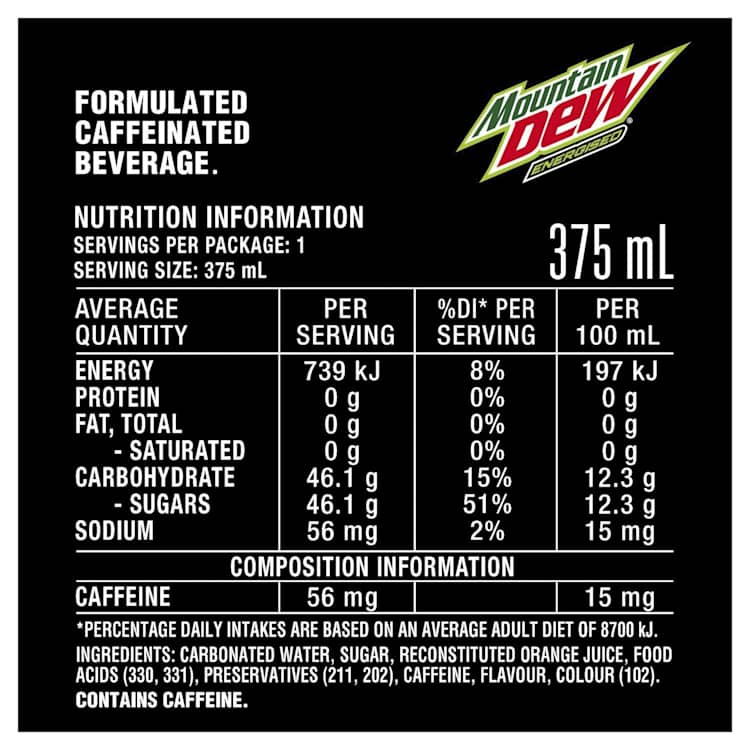 Mountain Dew Energised Can