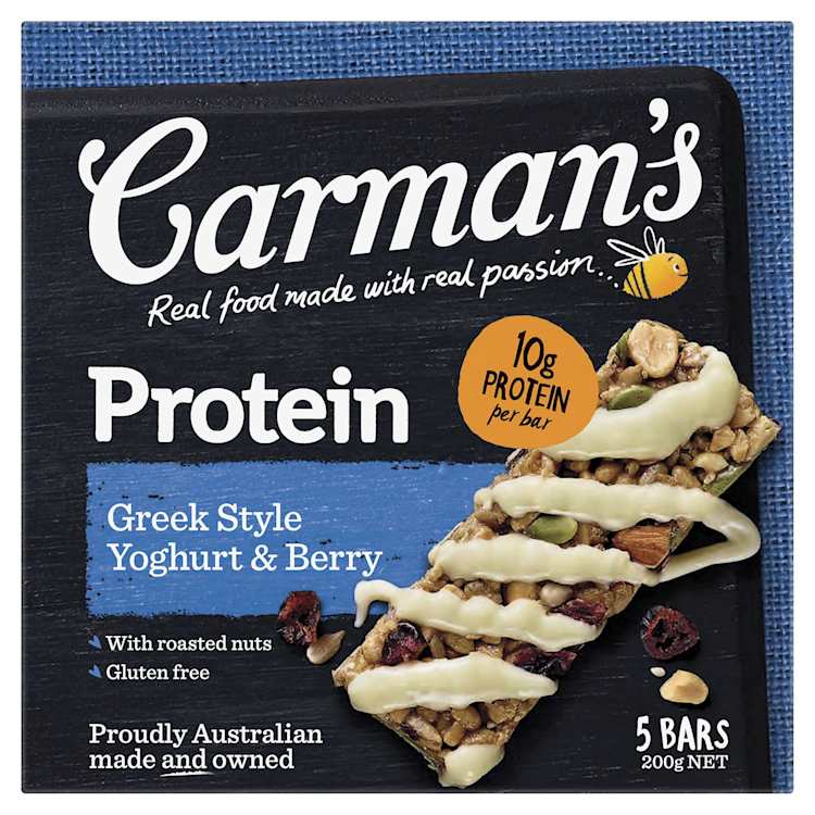Carmans Protein Bars Greek Style Yoghurt & Berry
