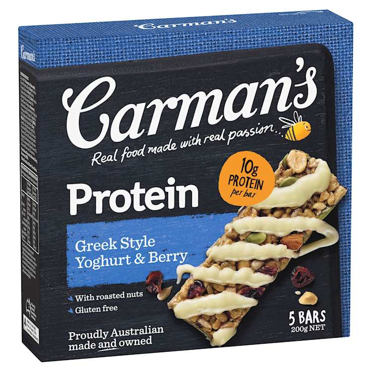 Carmans Protein Bars Greek Style Yoghurt & Berry