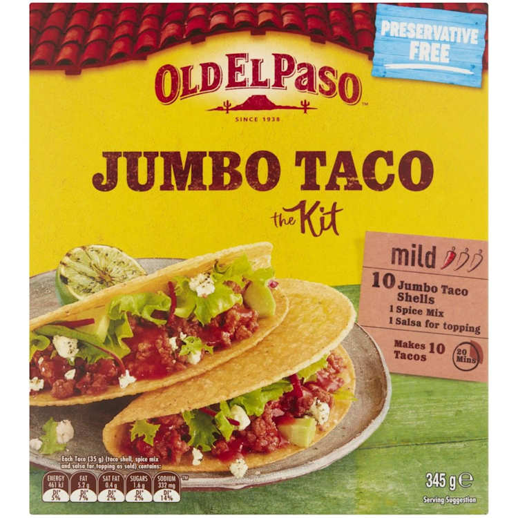 Old El Paso Mild Jumbo 10 Taco Kit
