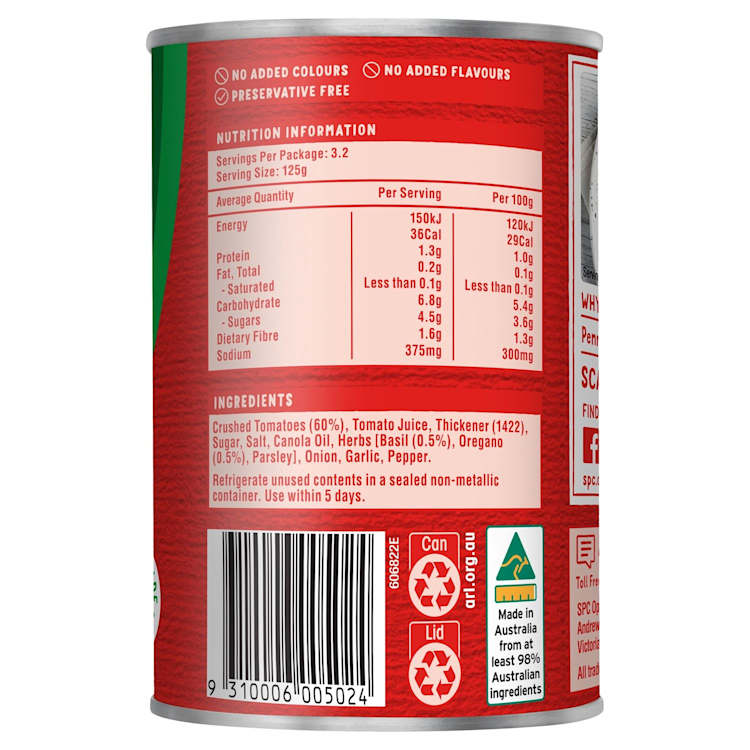 SPC Tomato Crushed Basil & Oregano