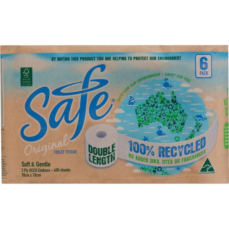 Safe Original Long Roll 400 Sheet 2ply Toilet Tissue