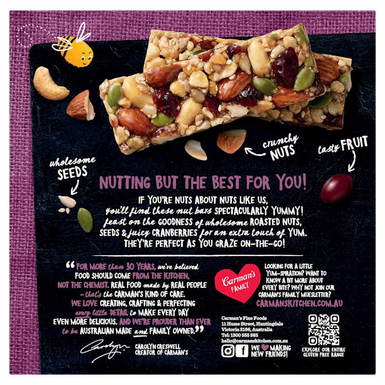 Carman's Almond, Cashew & Cranberry Nut Bars