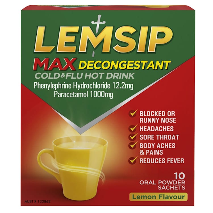 Lemsip Max Cold & Flu Decongestant Hot Drink Lemon