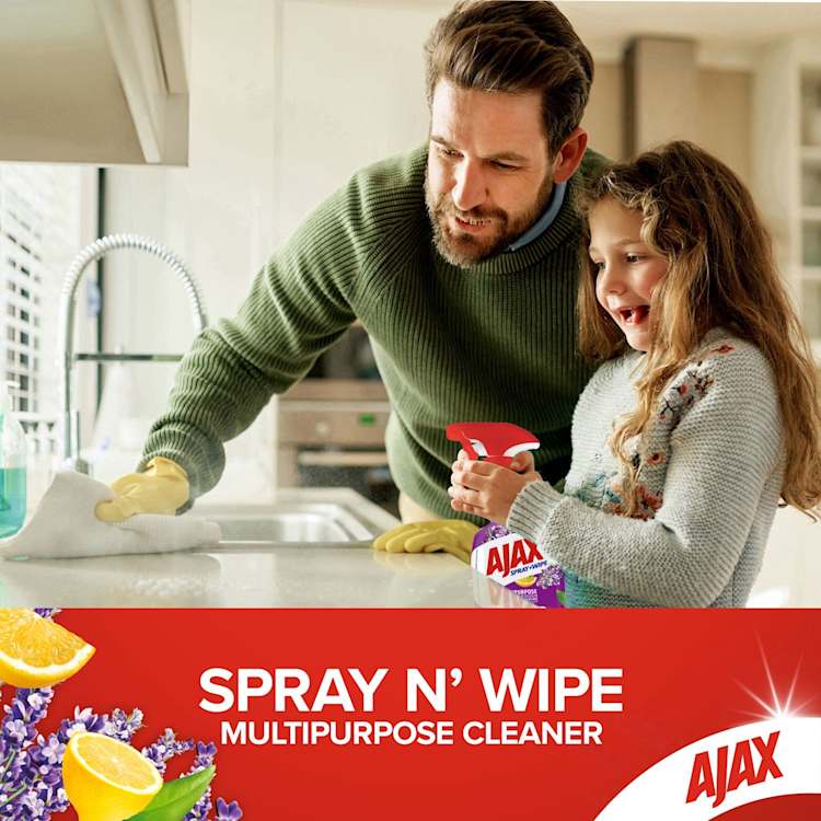 Ajax Spray n' Wipe MultiPurpose Antibacterial Disinfectant Household Cleaner Lavender & Citrus Refill Value Pack